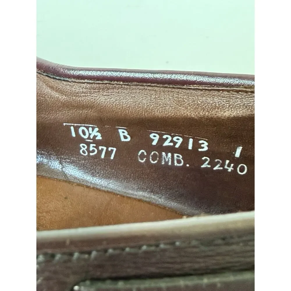 Allen Edmonds Maxfield Men Tassel Loafers 10.5 B Brown Leather Braided Made USA